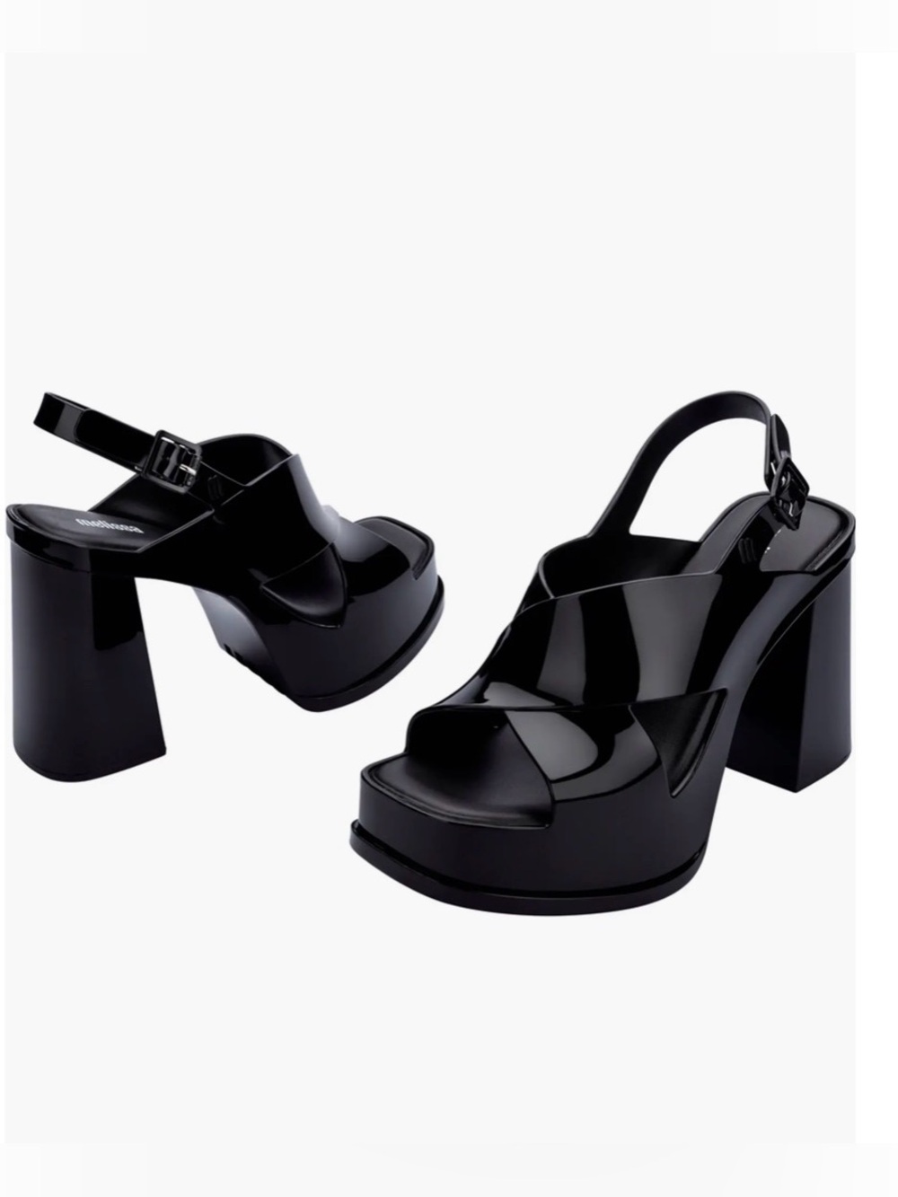NWT Melissa Dance Slingback Platform Sandal in Black - Picture 4 of 14